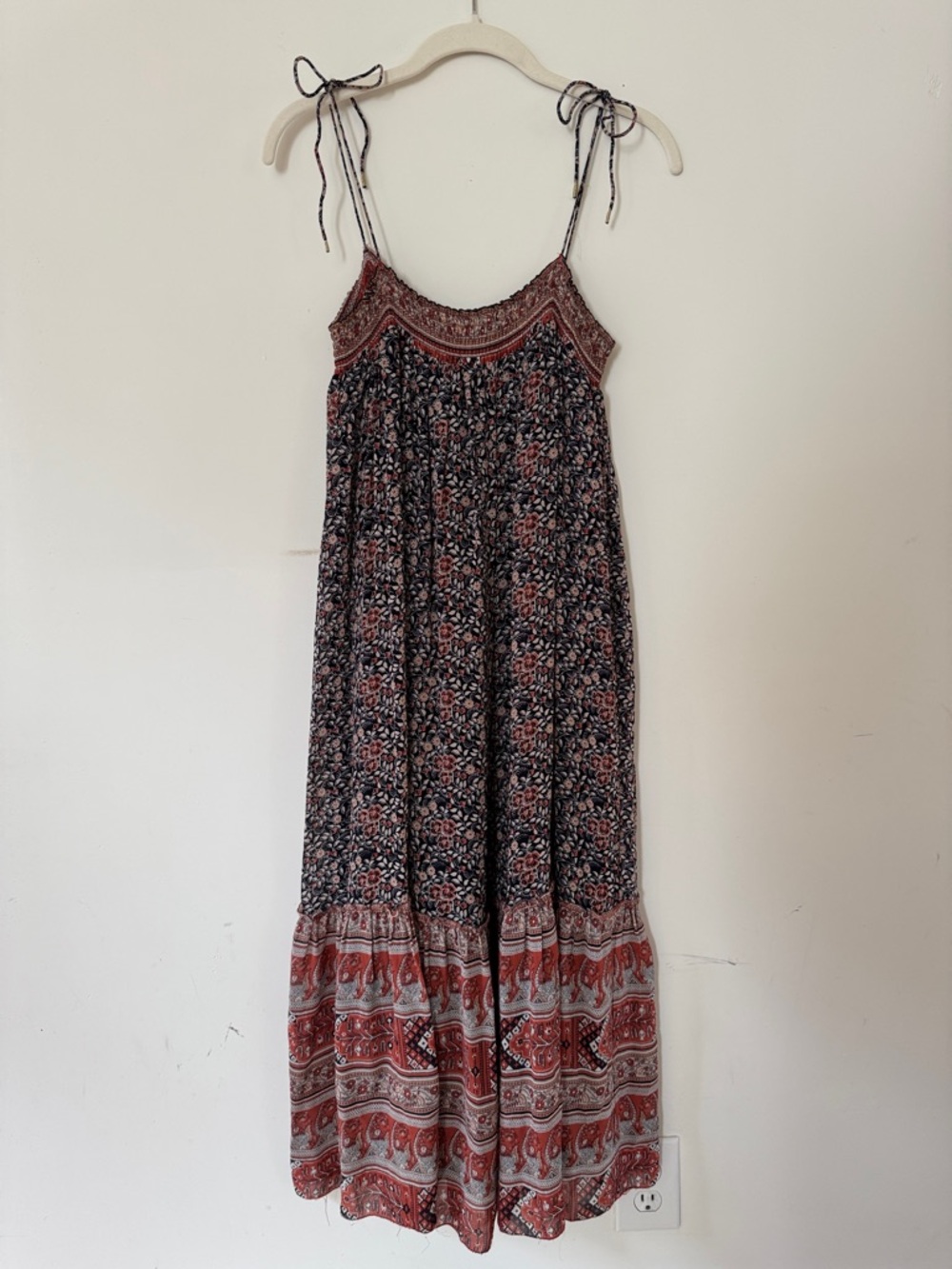 Ulla Johnson Black and Red Floral Maxi Dress